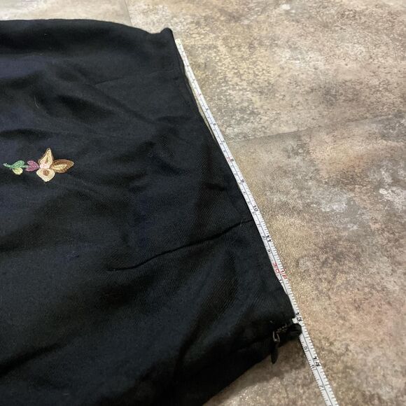 anthropologie sleeping on snow black midi skirt with fringe size 4 - Picture 2 of 7